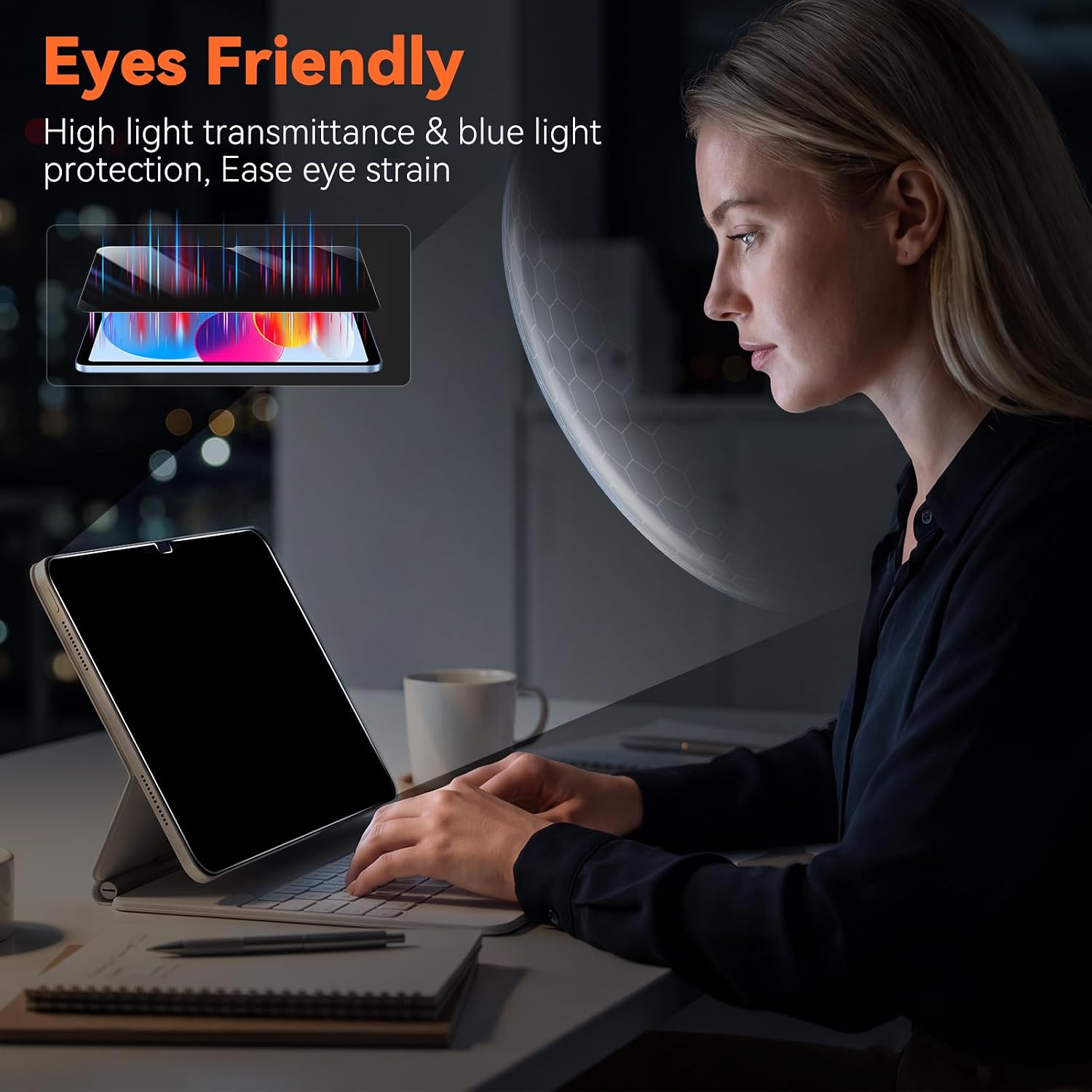 OMOTON Privacy Screen Protector for iPad A16 11th/10th Gen (11/10.9 Inch)