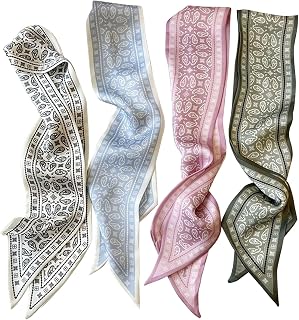 RFQMNO 4/40 Pcs Hair Scarf for Women, 35x2.36 Lightweight Silk Headband, Purse Bag Scarves - Versatile Stylish Gift