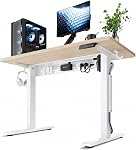 FEZIBO Plus Standing Desk 48 x 24 Inch, Height Adjustable Desk with 8th Reinforce Frame Design and Cable Management Structure, Memory Buttons, Sit Stand Desk, Home Office Table, Nocturne Walnut