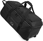 Extra Large Rolling Travel Duffle Bag with Wheels Shoes Compartment Wet Pocket 85-100L Big Expandable Duffel Bag for Men Women Heavy Duty Foldable Carry on Collapsible Luggage Camping, Black