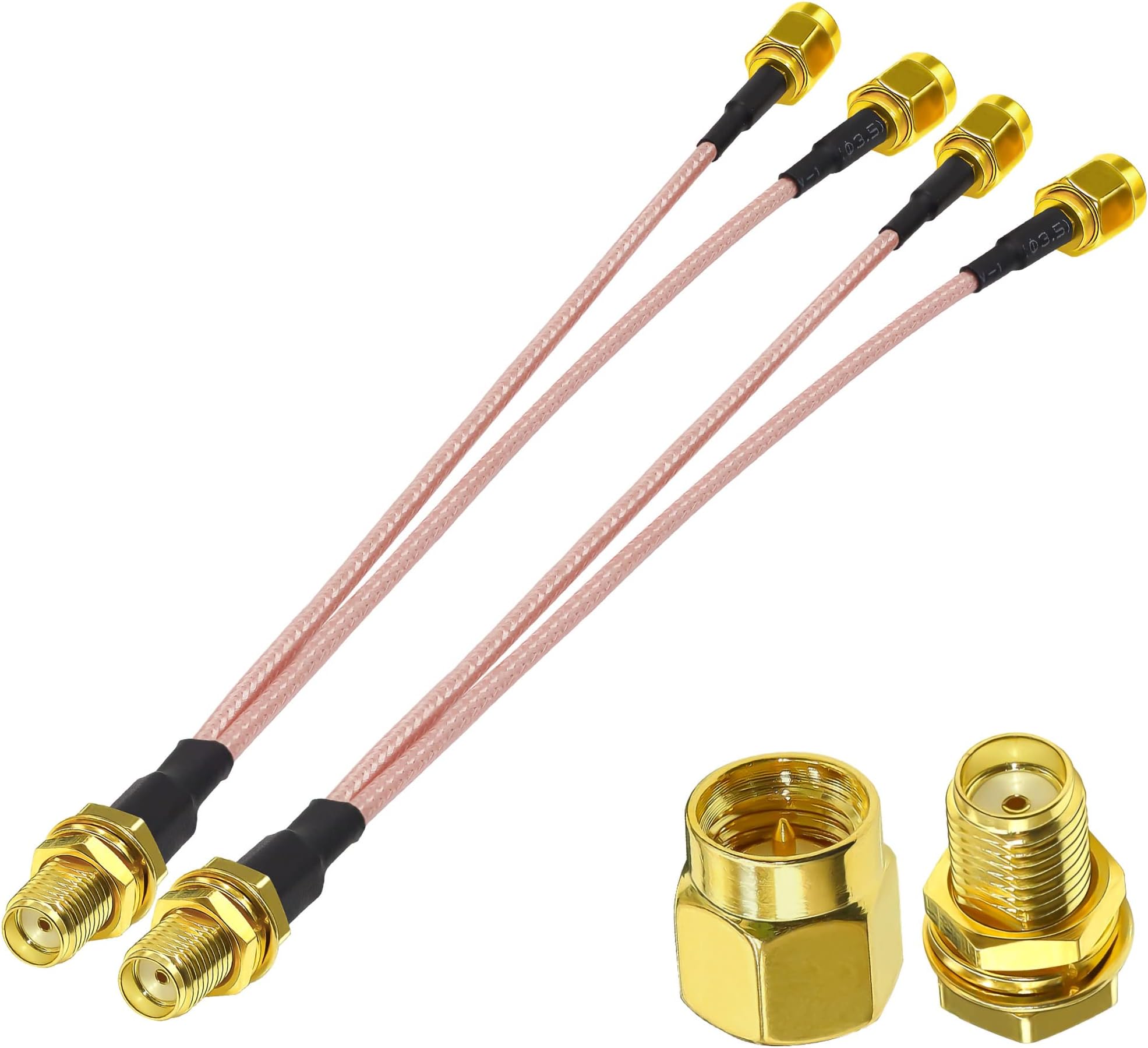 TUOLNK SMA Female to Dual Male Coaxial Cable SMA Splitter Cable 6inch(15cm) Compatible with Wireless &Wired Networks Extension V Type 2 PCS