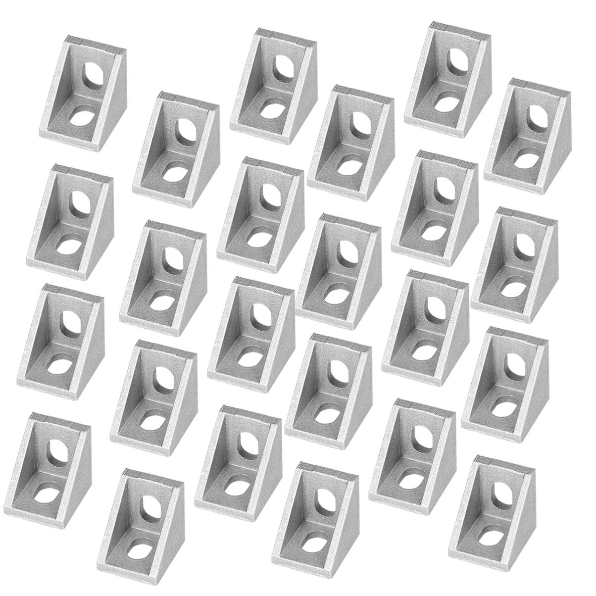 Yardwe 50Pcs Aluminum Alloy Angle Bracket 2 Hole Corner Angle Bracket for T Slot Aluminum Extrusion Profile