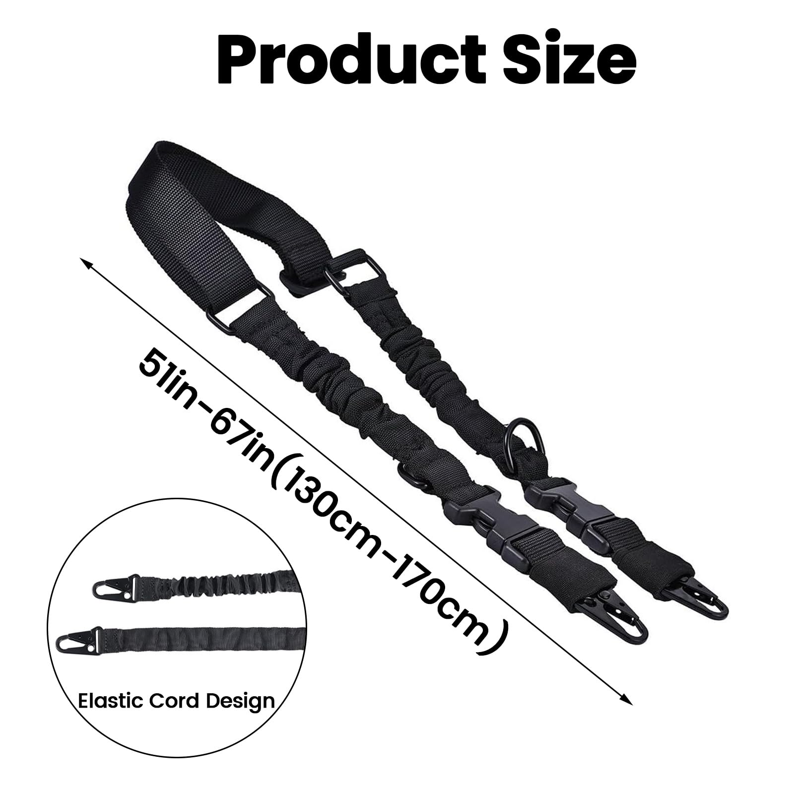 Two Point Tactical Rifle Sling, Adjustable Airsoft Guns Sling with 