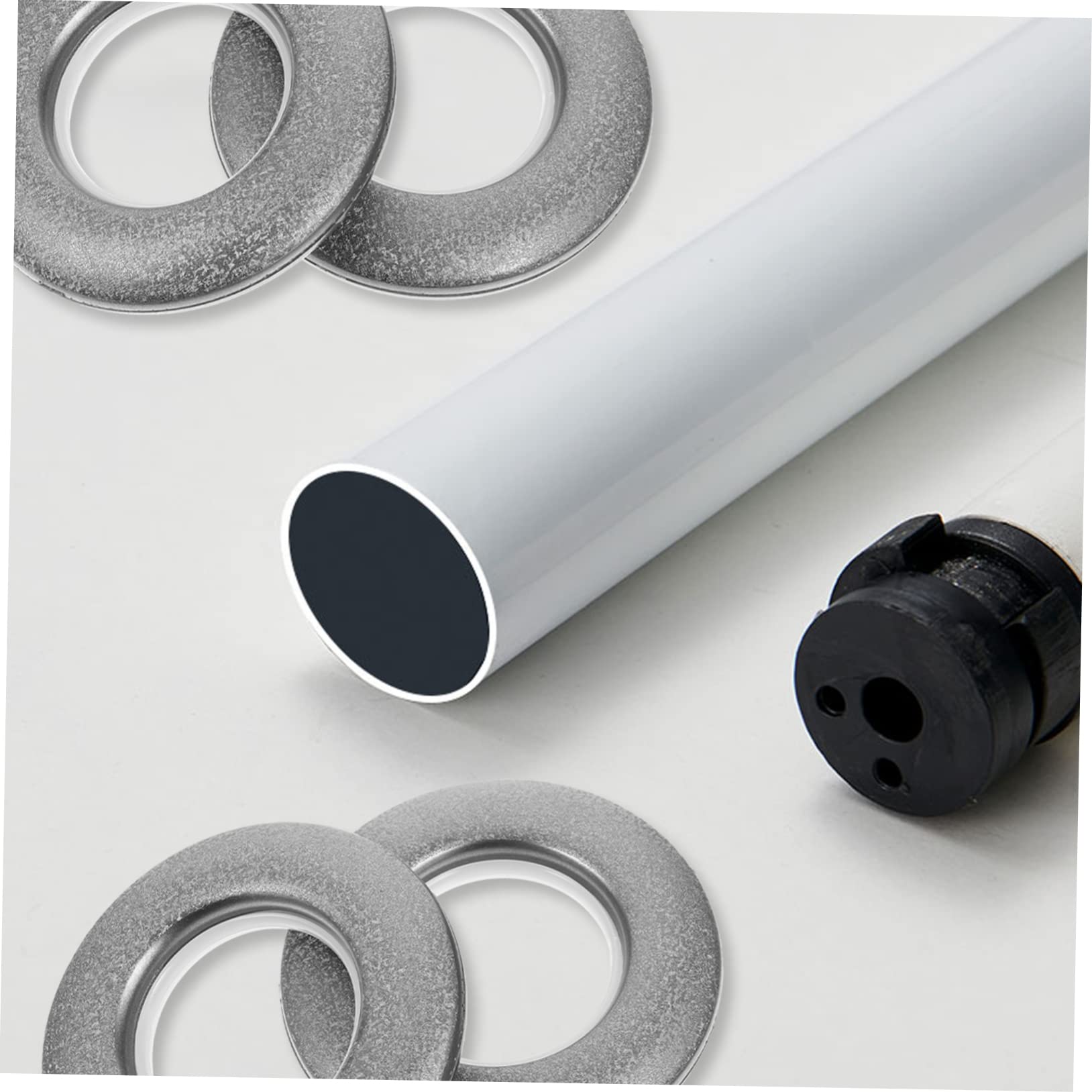 MAGICLULU Anneaux de Rideaux Autobloquants Maintien Sûr Lot de 80 Argenté, en PP, Installation Facile, pour Rideaux et Draperies Intérieurs