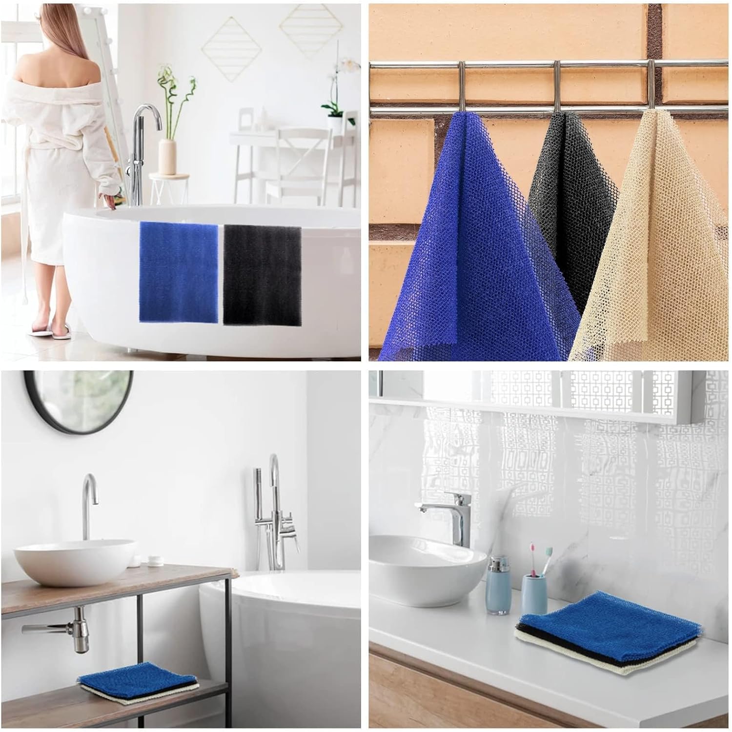 UJFQBH 3 Pieces African Bath Sponge African Net Long Net Bath Sponge