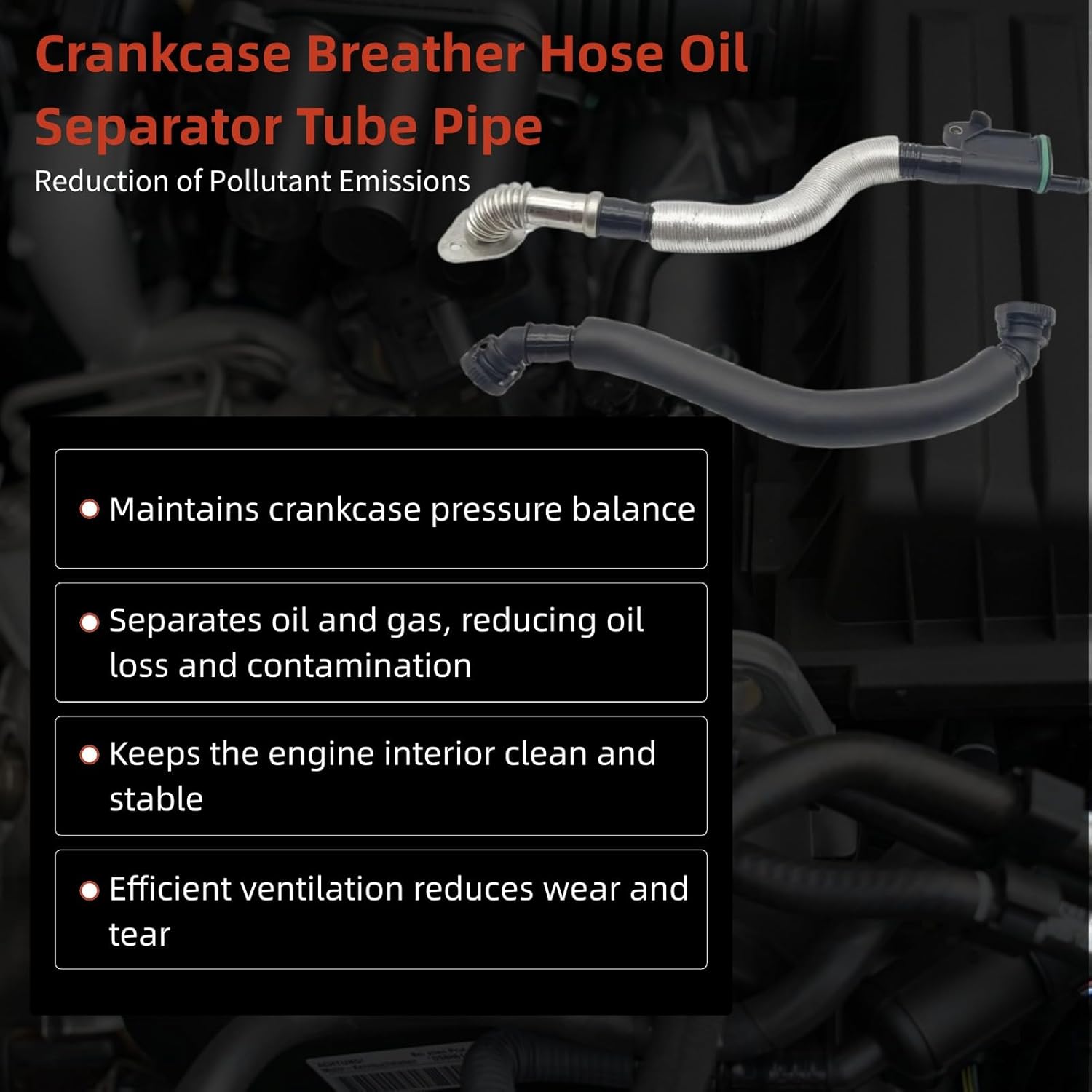Crankcase Breather Hose Oil Separator Tube Pipe Compatible with Audi Q5 A5 A6 A4 allroad quattro 06J103221 06J103221A 06H103213J 06H103213G