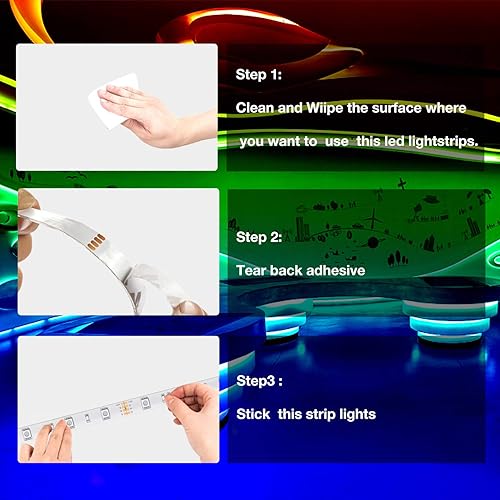 Vista 16 de DAYBETTER Tiras de Luces LED RGB Inteligentes, Luces LED de 300 pies para Dormitorio con Control de Aplicación, Tiras de Luces LED que Cambian