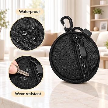 Small Tactical EDC Pouch, 1000D Nylon Round MOLLE Pod for Men