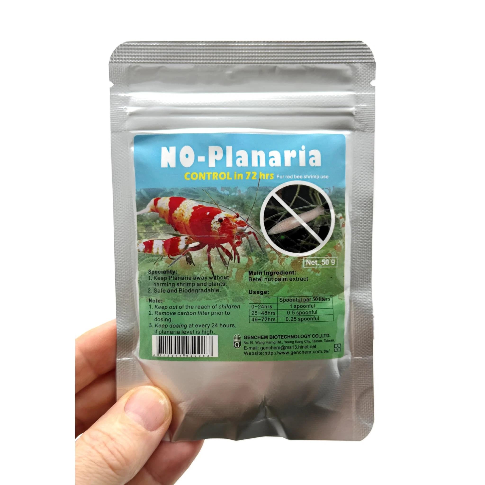 Genchem No Planaria 50g - gets rid of small white worms in your aquarium (fast!) — image 1