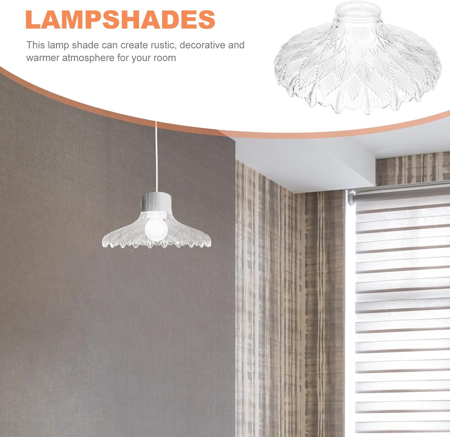 Glass Lampshade Floor Lamp Replacement Cover Sturdy Design Eye Protection From Bright Light Suitable for Bedroom Living Dining Kitchen Office Hotel Use