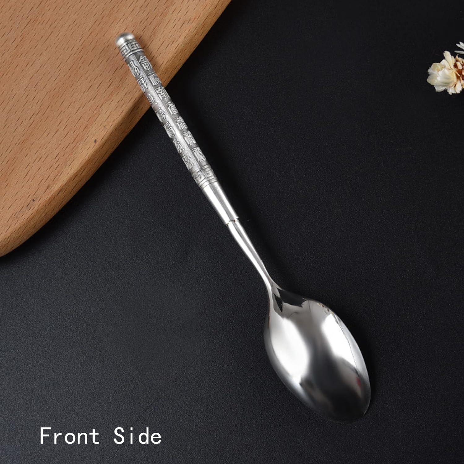 Handmade 999 Pure Silver Spoon, Food-Grade Silver Tableware for Home Use