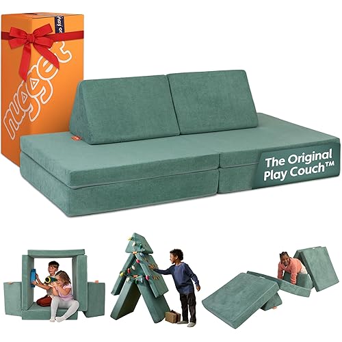 Nugget - The Original Play Couch for Kids - Modular Foam Children's Sofa for Playroom, Imagination, & Creative Open Ended Play - Washable & Convertible Playroom Furniture, Seamonster