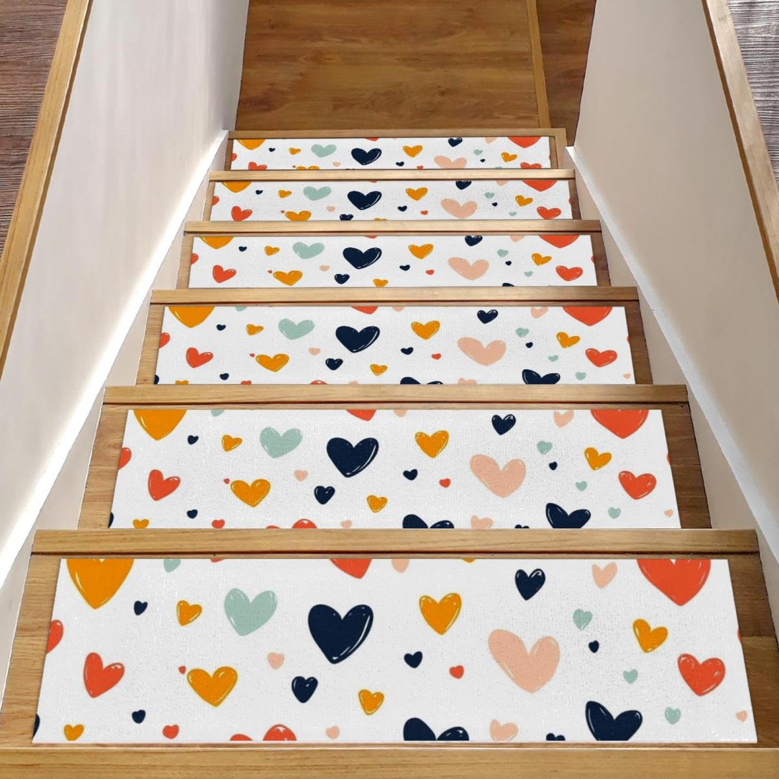Alfombra antideslizante para peldaños de madera en escaleras interiores con niños