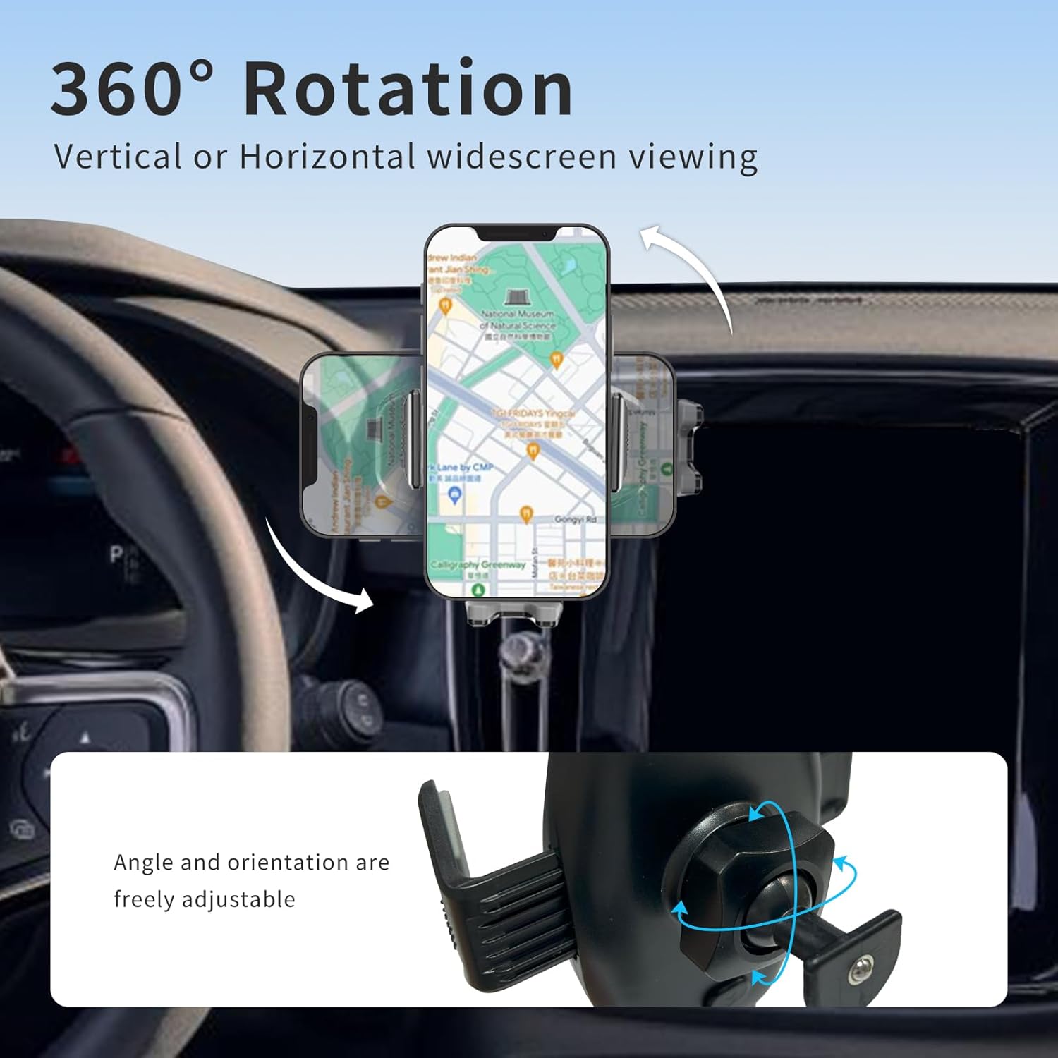 Car Phone Holder for Volvo XC40 2018–2024,Vehicle-Specific Dashboard Phone Mount with 360° Adjustable Rotation, Hands-Free Cell Phone Holders Volvo XC40 Interior Accessories for iPhone & Android