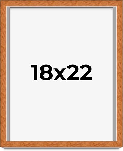 Miniatura 346 de Marco marrón de 18 x 24 pulgadas, marco de madera maciza de nuez de miel, ancho de moldeo de 0.875 pulgadas, profundidad de rabo de 0.875 pulgadas