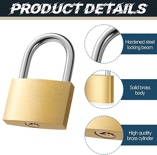 Miniatura 3 de 24 candados de latón macizo con llaves iguales, cerraduras de casillero con las mismas llaves, resistentes a la intemperie, resistentes a la