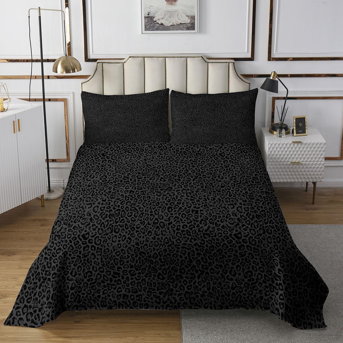 jejeloiu Leopard Bedspread Queen Size Cheetah Coverlet Set Beige Quilted Coverlet for All Season with 2 Pillowcases Animal Print Microfiber Lightweight