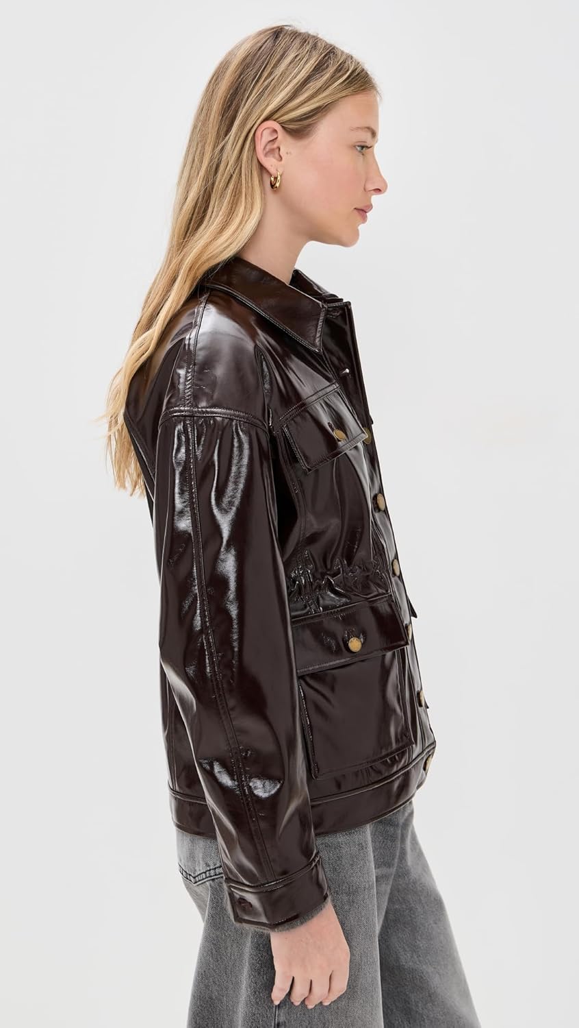 rag & bone Women's Amy Faux Patent Leather Jacket - Image 5