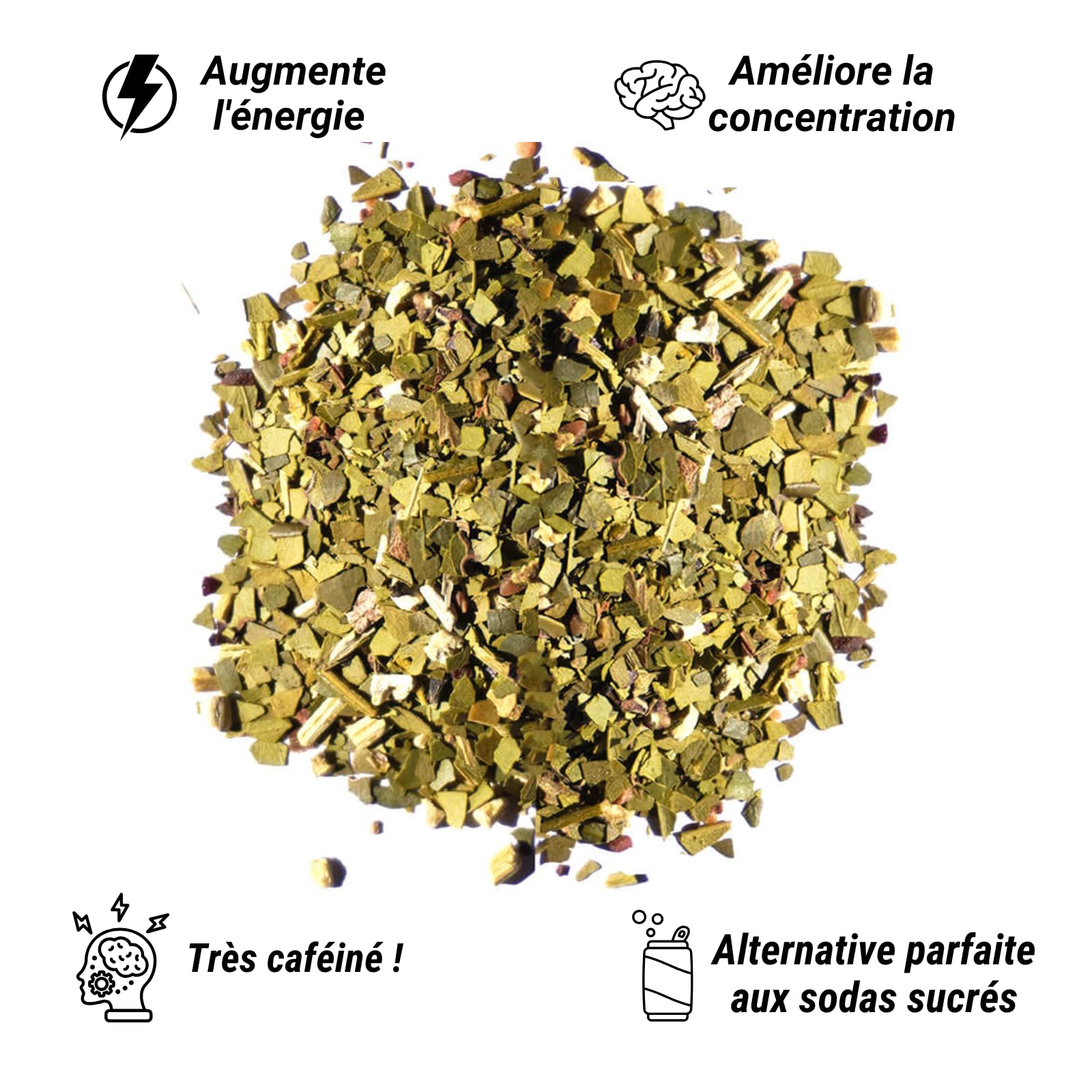 FRATÉ MATÉ Guarana 500G | Yerba Maté Vert en Feuilles Sans Amertume | Maté Énergisant Naturel Guarana | Yerba Maté Fruité et Très Caféiné | Booster Naturel | Conditionné en France