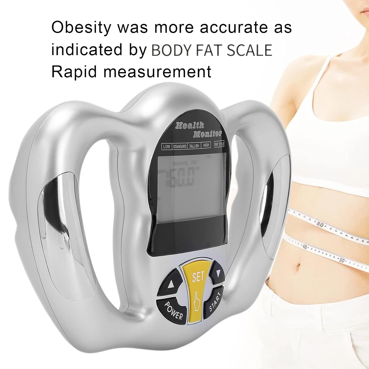 Handheld Body Fat Loss Monitor Smart Body Fat Scale BMI Meter Fat Analyzer Monitor Measure Device for Fitness Bodybuilding Muscle Gain Weight Loss : Health & Household