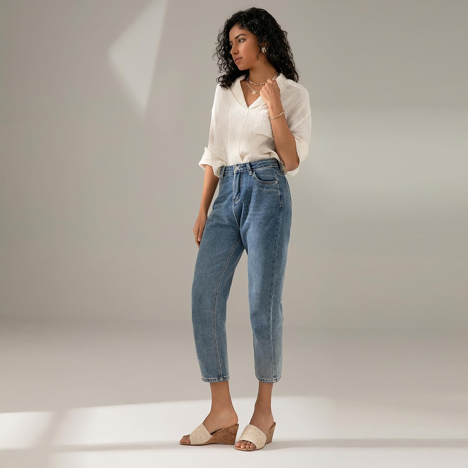 Wedge Sandals for Women Open Toe Wedge Heels for Women Square Toe Wedge Mules - Image 7