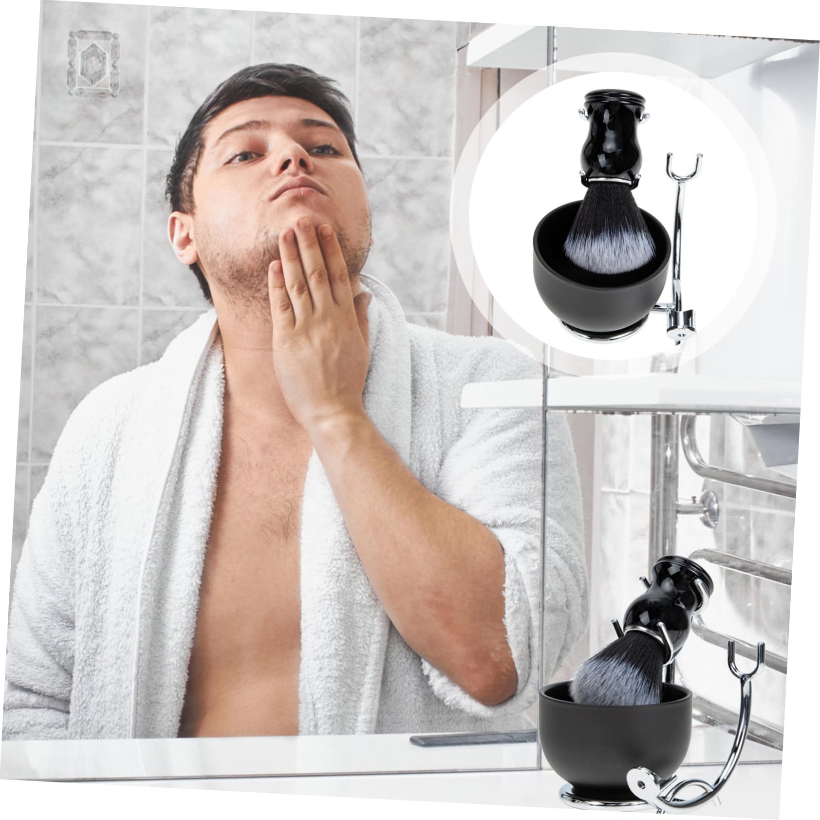 Kit de Rasage pour Hommes Bol à Raser et Brosse de Barbier