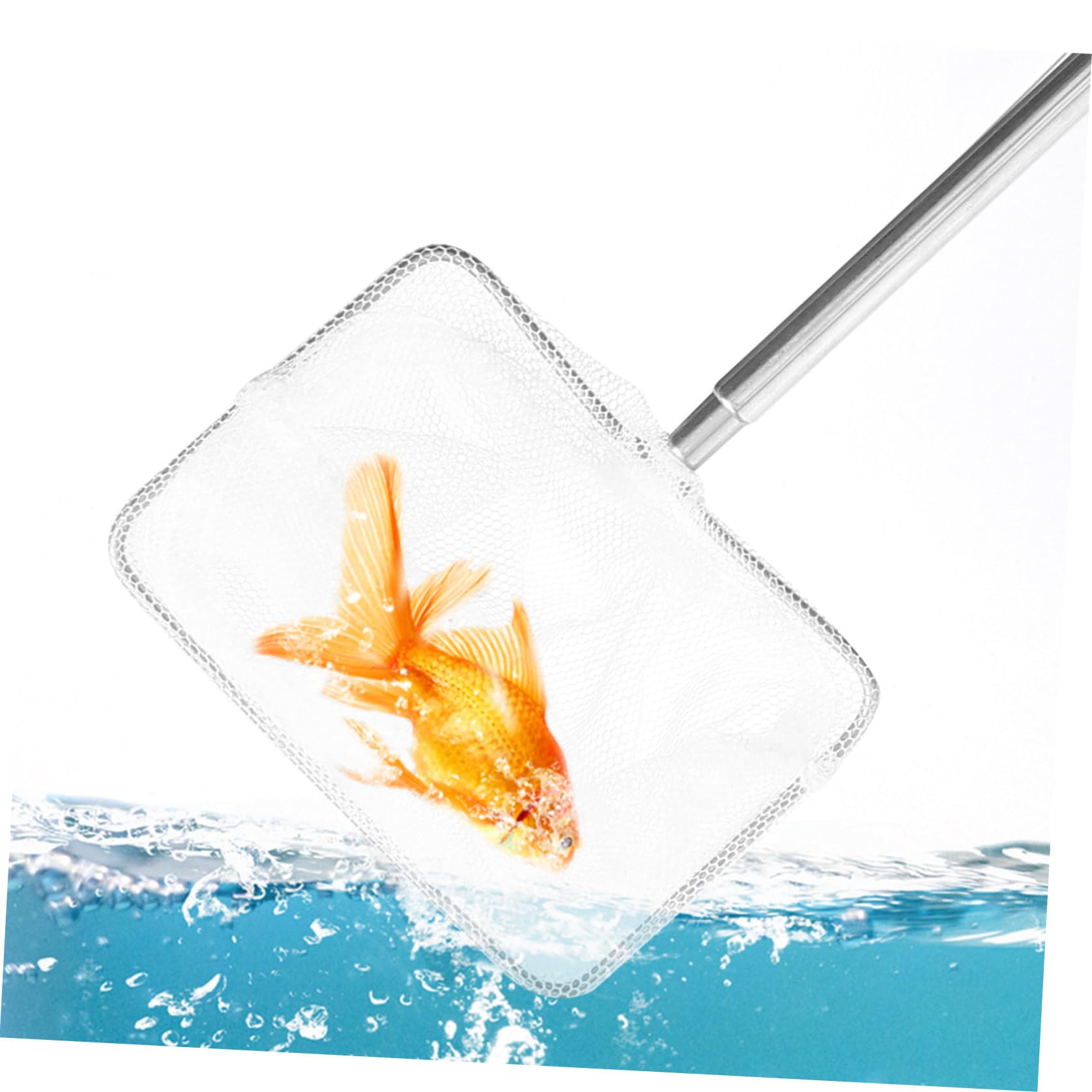 2St Fischtank Fischernetz Fischnetz klein Fangwerkzeuge zum Angeln Fischfangnetz Netzstrümpfe Garnelennetz Mesh-Netz für Aquarien Zierfische Aquarium Garnelentopf Metall Weiß