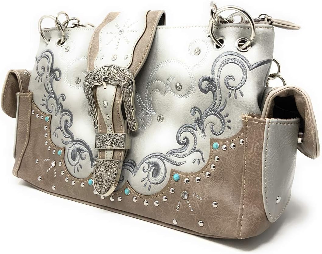 Western Classic Crown Belt Buckle Concealed Carry Handbag in 6 Colors GP939W177