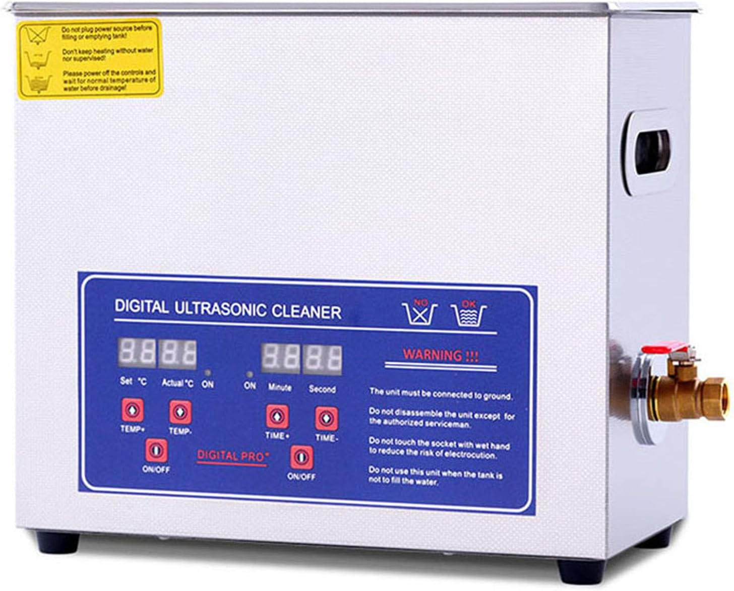 Ultrasonic Cleaner Machine with Digital Timer & Heater,for Jewelry,Denture,Coins,Metal Parts,Carburetor,Fuel Injector,Record,Circuit Board,Brass Etc(Size:2L)