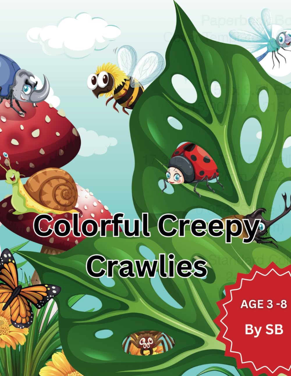 Colorful Creepy Crawlies: A coloring book for kids aged 3 to 8 years of age