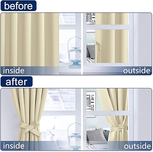 Miniatura 6 de Hiasan Cortinas opacas de 72 pulgadas de largo para dormitorio, con aislamiento térmico, bolsillo para barra y pestañas traseras para sala de estar,