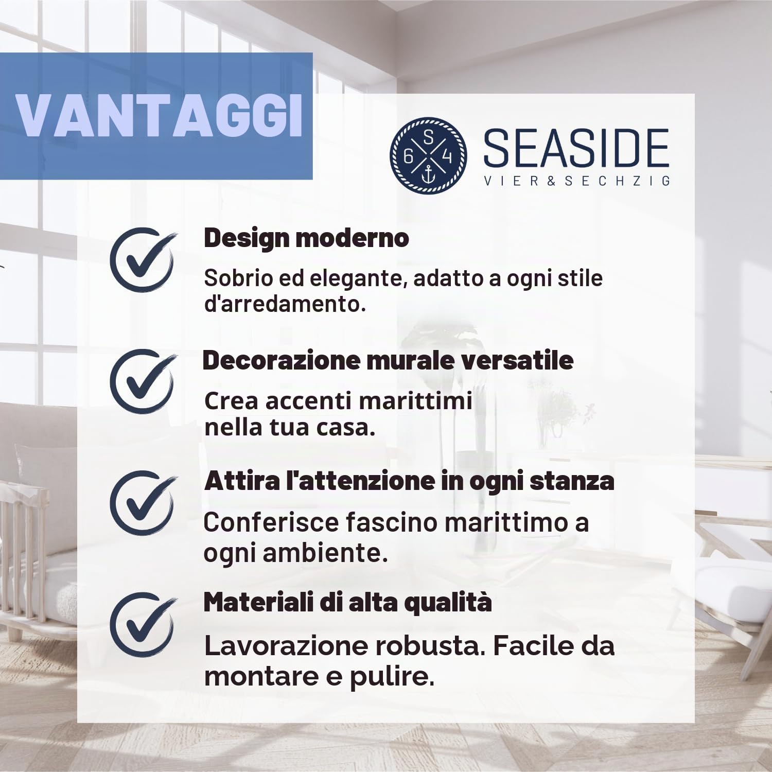 Seaside No.64 - Oggetto da parete marittimo a forma di barche a vela - 7 cutter in metallo - Decorazione senza tempo per tutte le stanze