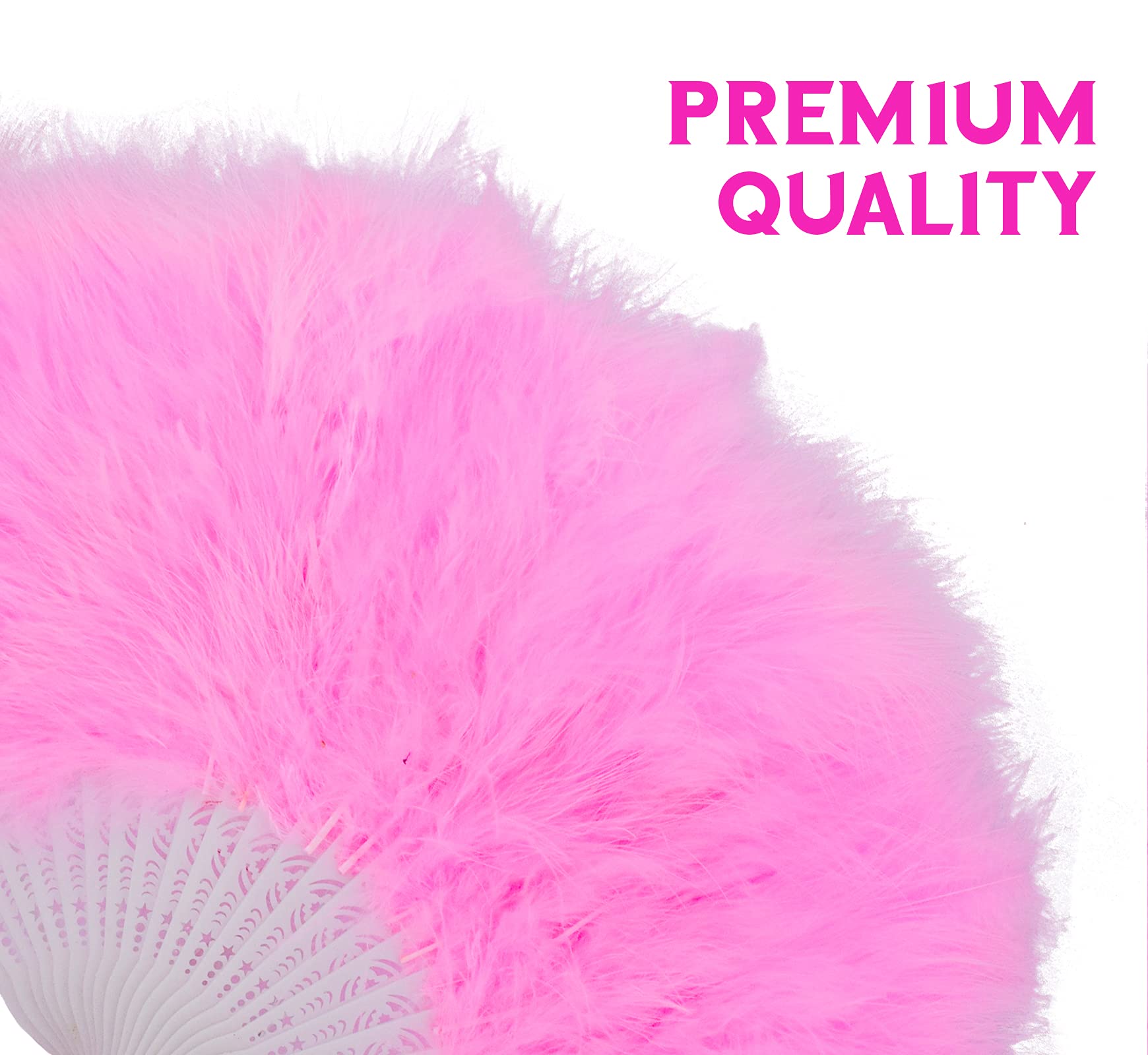 FANSOFFANS Marabou Feather Hand Fan 45cm - Image 3