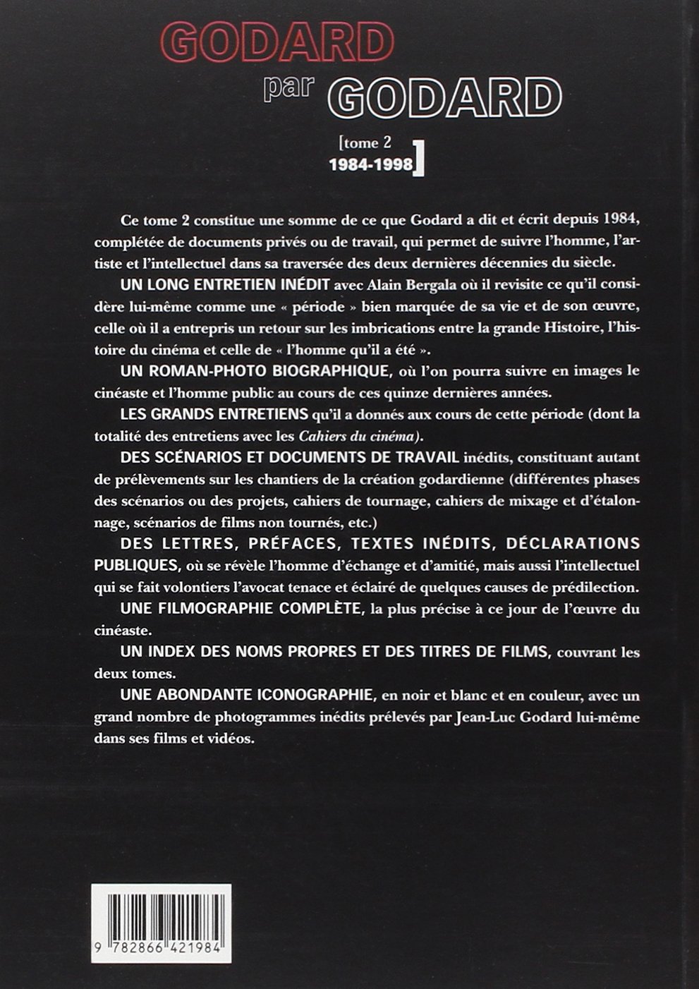 Jean-Luc Godard par Jean-Luc Godard, tome 2 : 1984-1998