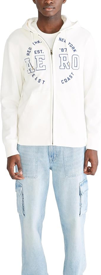 AEROPOSTALE Mens Logo Full Zip Hoodie- Circle