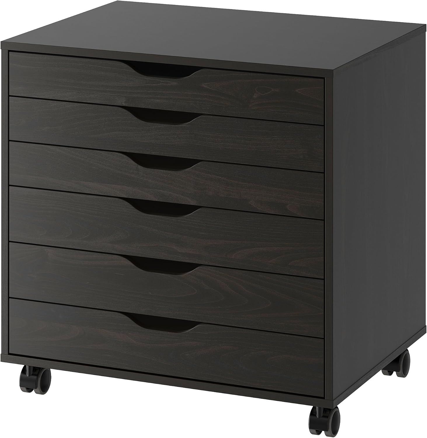 ALEX Drawer unit on castors, black-brown, 67x66 cm