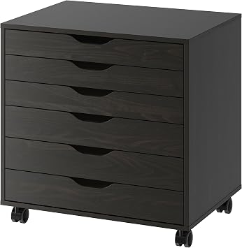 ProTuning ALEX Drawer unit on castors, black-brown, 67x66 cm