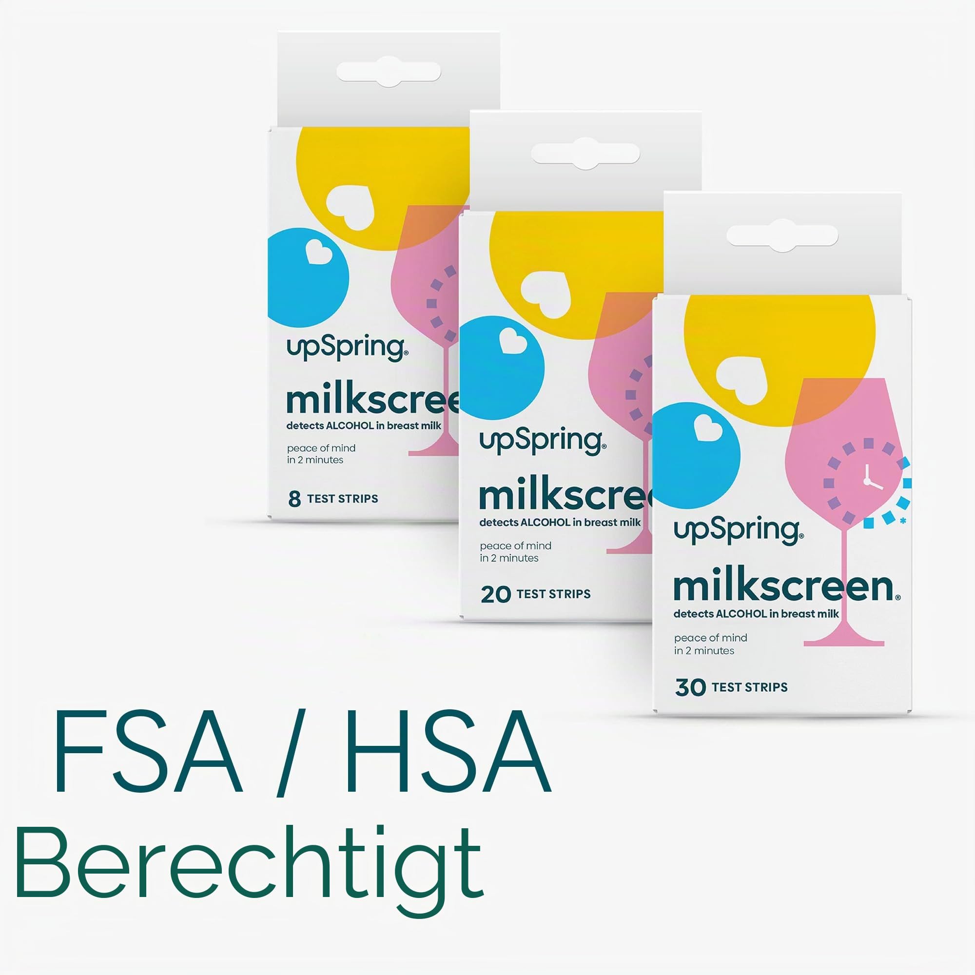 UpSpring Baby Milkscreen Heimtest für Alkohol in der Muttermilch, 20 Teststreifen