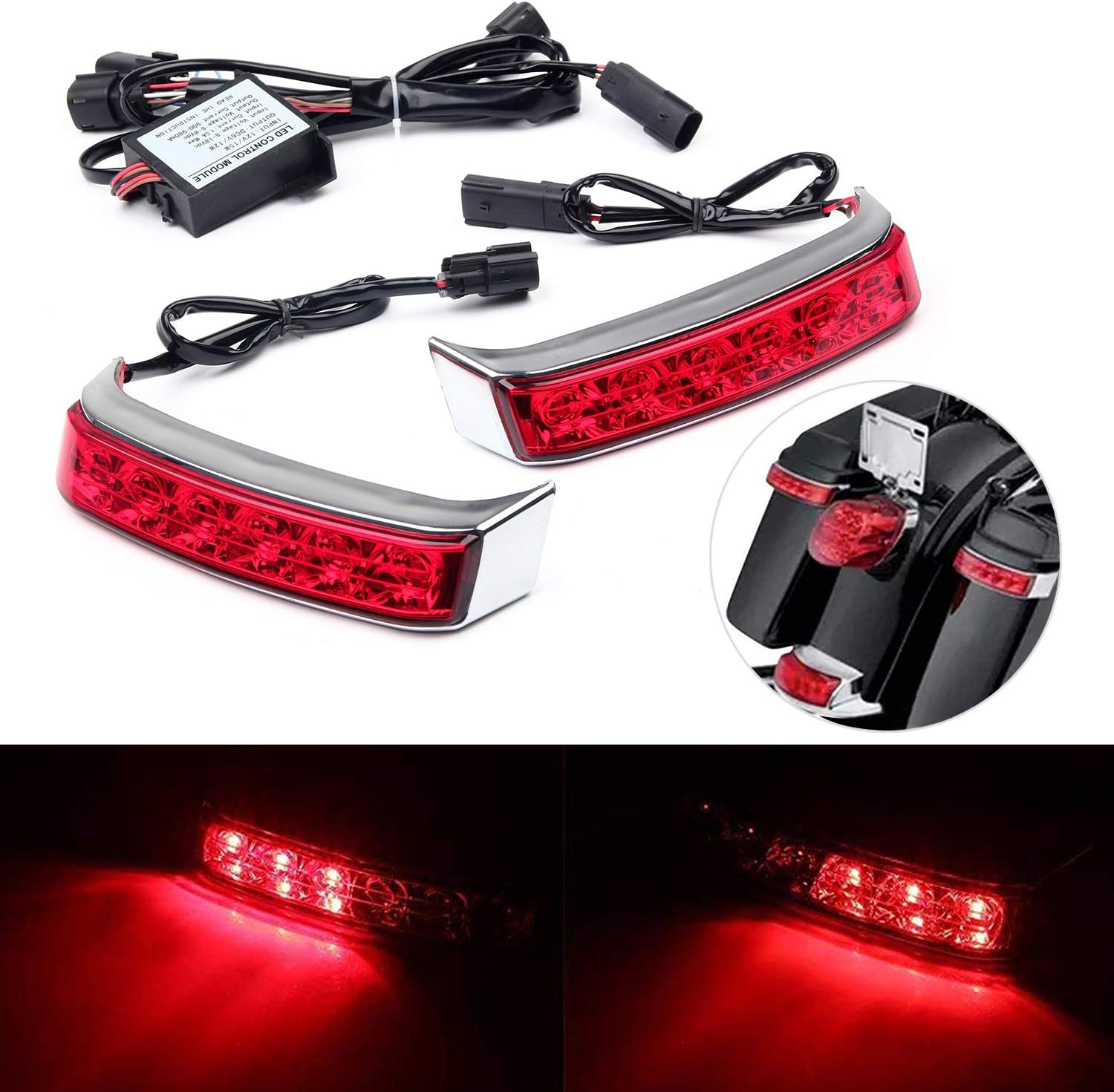 Harley Touring LED Blinkers – Brake/Tail/Turn Signal Lights For Fender & Saddlebags By USA-BIKER.COM