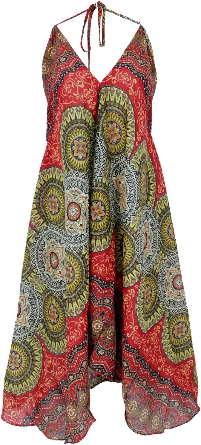 Guru Shop Abito Estivo Boho Magic Dress: Maxi Abito In Viscosa Leggero E Versatile (Nero, Taglia Unica 36-42)