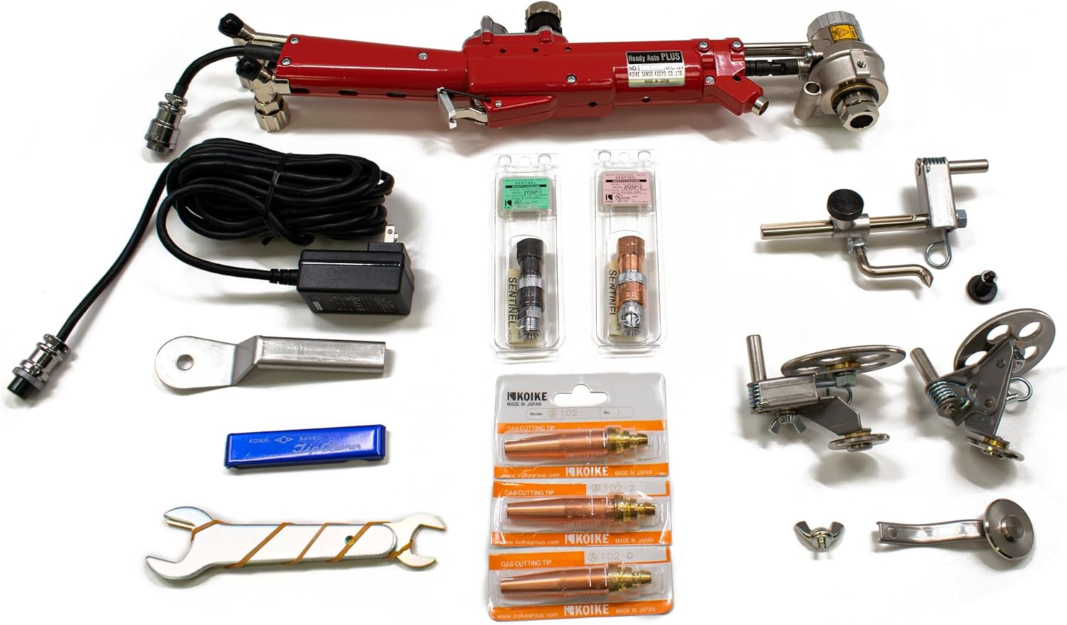 Koike Handy Auto Plus - Versatile All-Position Motorized Oxy Fuel Hand Cutting Torch with Quick Change Attachments