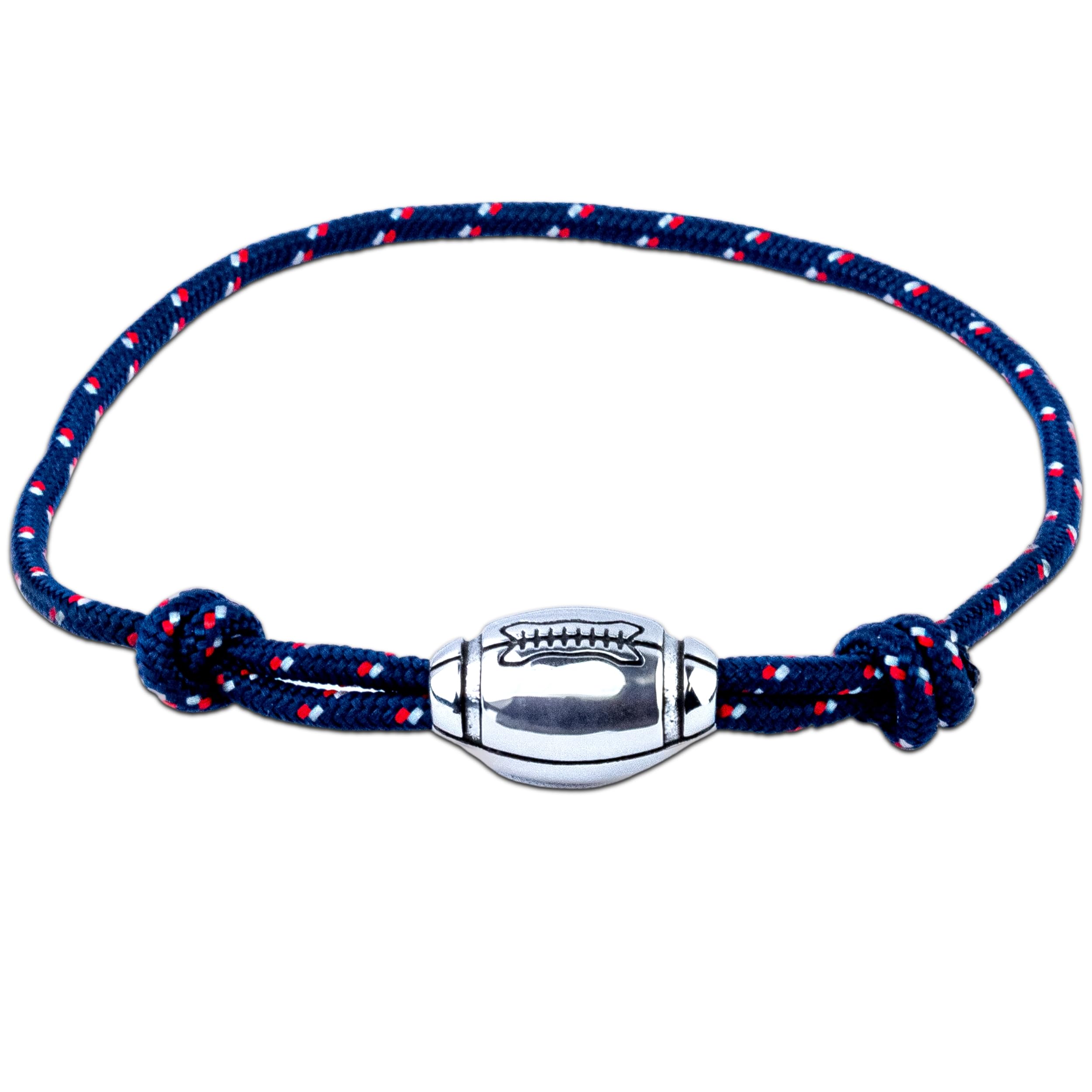 Ernestine - Rugby bracelet - adjustable size, perfect gift for rugby players, with rugby ball charm - rugby XV de France bracelet for men - rugby gift for men - rugby gift - rugby man gift, Petit,
