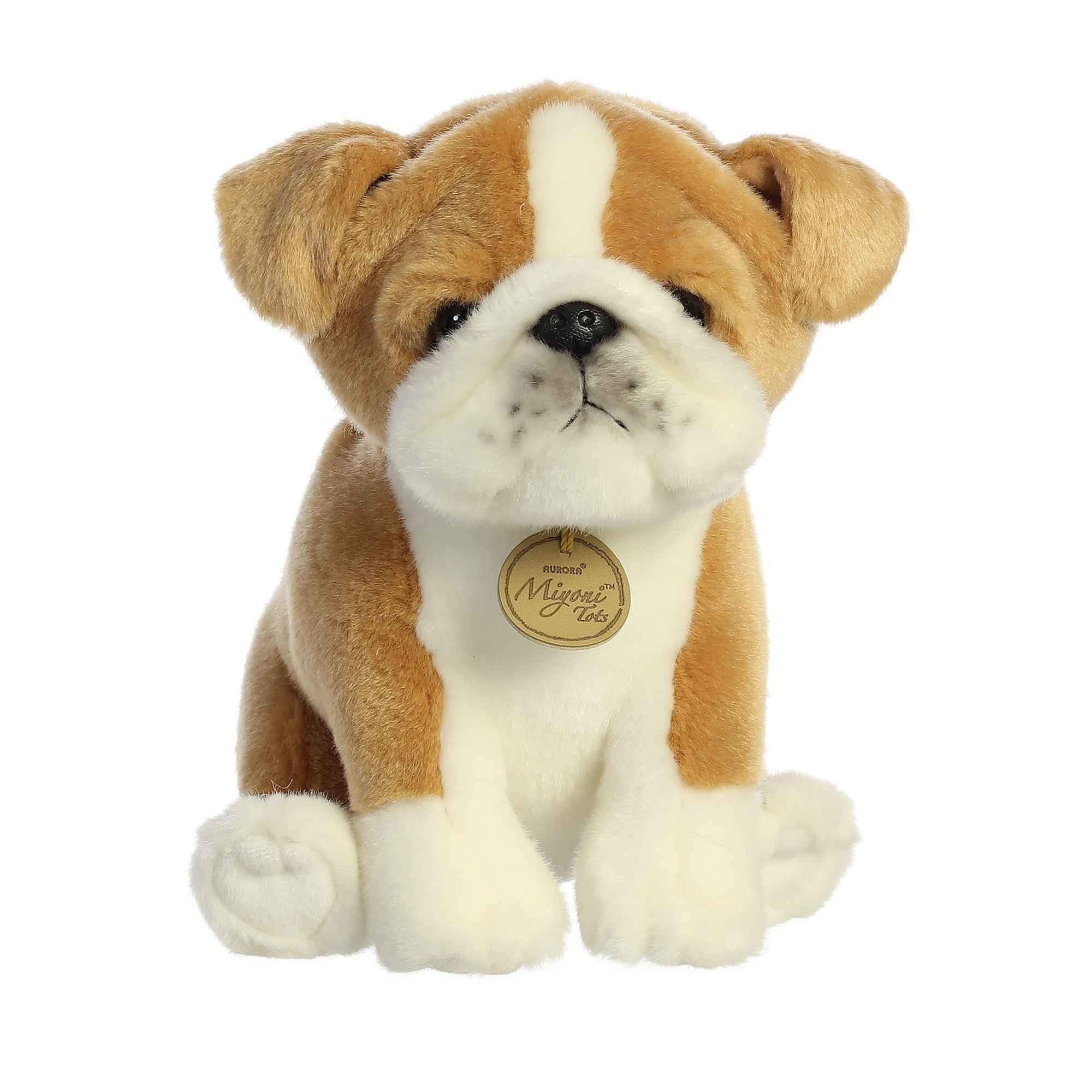 Aurora(r) Adorable Miyoni(r) Tots Bulldog Pup Stuffed Animal - Lifelike Detail - Cherished Companionship - White 8.5 Inches