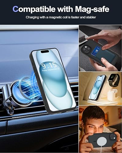 Miniatura 2 de Funda magnética para iPhone 15, compatible con MagSafe Imanes N52 fuertes n. 1 y no amarillenta, protección contra caídas de grado militar de 10