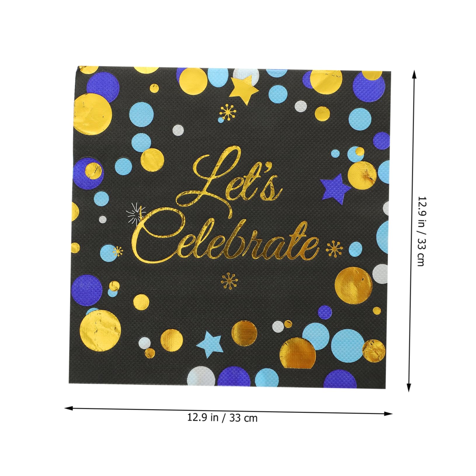 MAGICLULU 3 Sätze Bronzier Servietten Goldene Servietten Partyzubehör Eid Mubarak Partygeschirr Getränke Aus Papier Jungfräulicher Zellstoff Black 40 Stück * 3