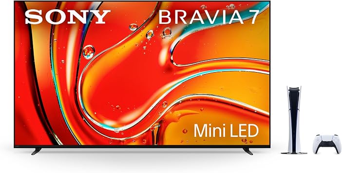 Sony 55 Inch Mini LED QLED 4K Ultra HD TV BRAVIA 7 Smart Google TV & PlayStation 5 Digital Edition Console Slim