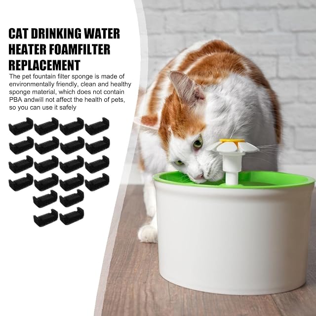 Foto 3 de 7 de Dubbulon 20 Piezas Esponja Fuente Agua para Gatos, Rsponja para Fuente Gato