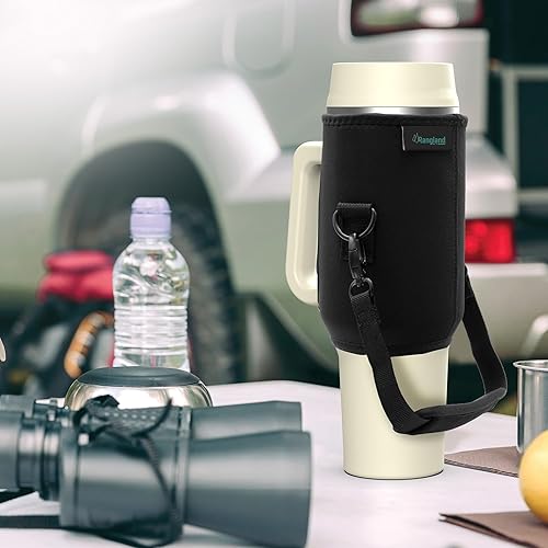 Miniatura 7 de Vaso de 40 onzas a prueba de fugas con asa y bolsa de transporte, botella de agua aislada a prueba de derrames con tapa deportiva para popote y