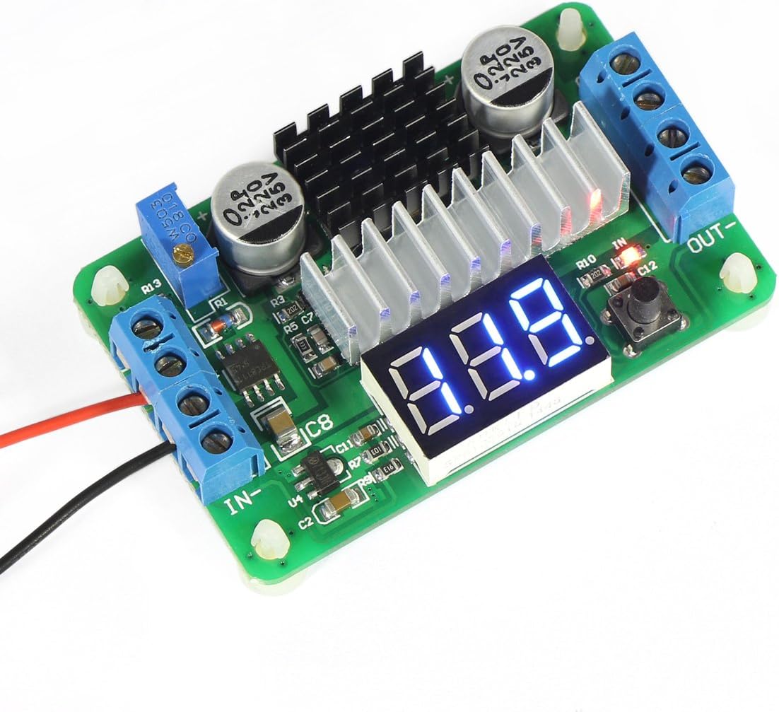 Droking LTC187 DC Boost Converter 3.5-30V 100W Power Source Voltage Regulator 5V/12V Step Up Volt Module with Voltmeter Input/Output Alternate LED Display for Car Auto Motor Motorcycle