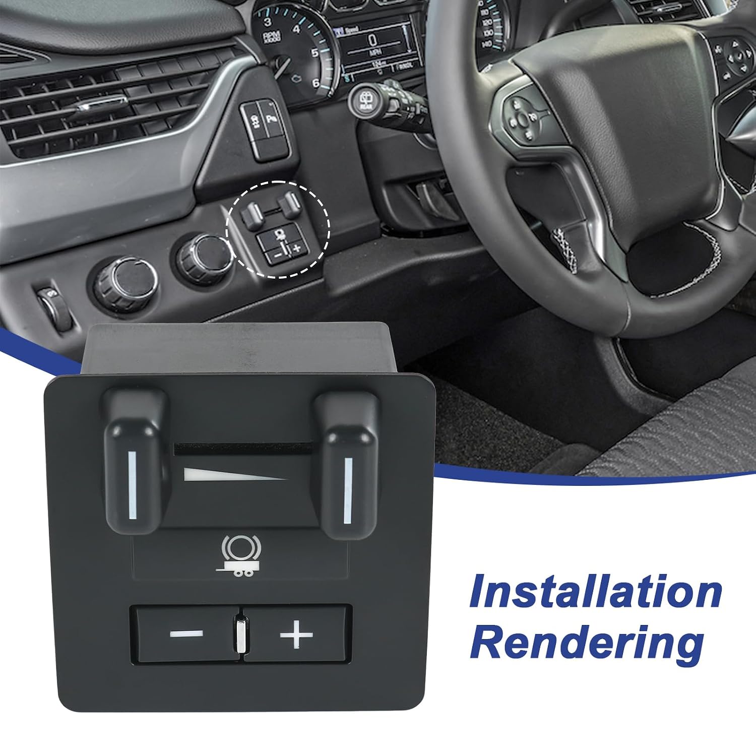 Trailer Brake Control Switch Compatible with 2007-2014 Chevy Tahoe Avalanche Suburban Silverado 1500 2500 3500HD GMC Yukon XL Sierra Cadillac Escalade/ESV/EXT Replace#15823719 15926102 601226